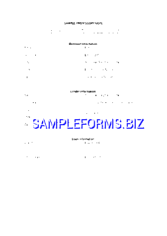 Sample Promissory Note doc pdf free